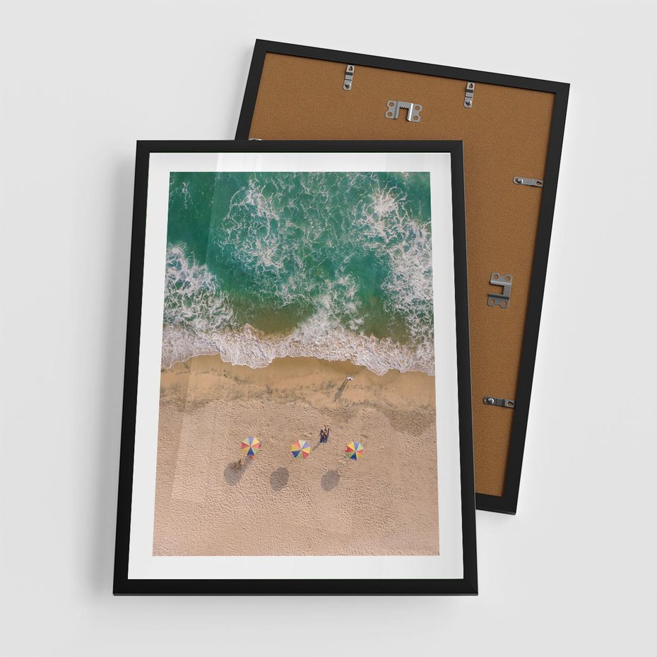 Plakat w ramie 50x70 - Letnie Wakacje na Horyzoncie - plaża, morze - rama czarna