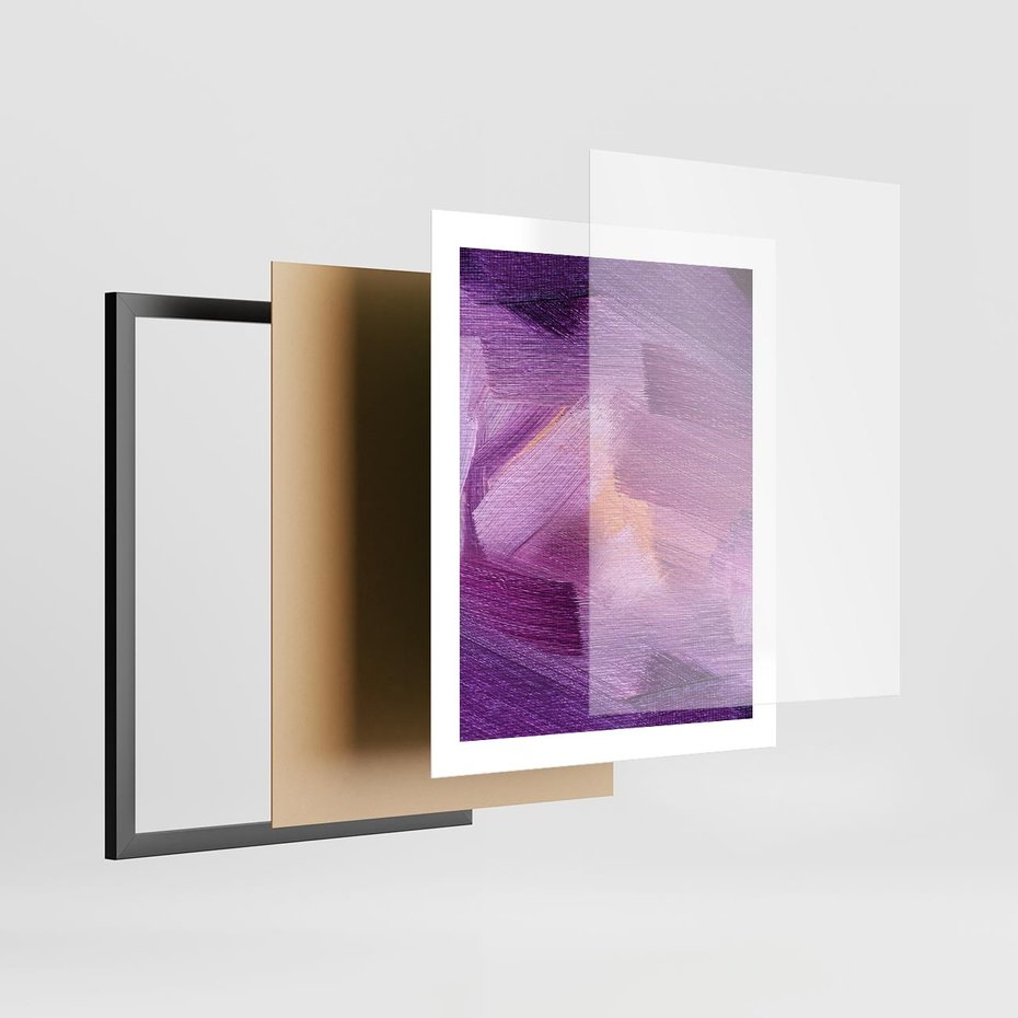 Plakat w ramie 40x50 - Abstrakcyjna gra kolorów - abstrakcja, akwarela - rama czarna