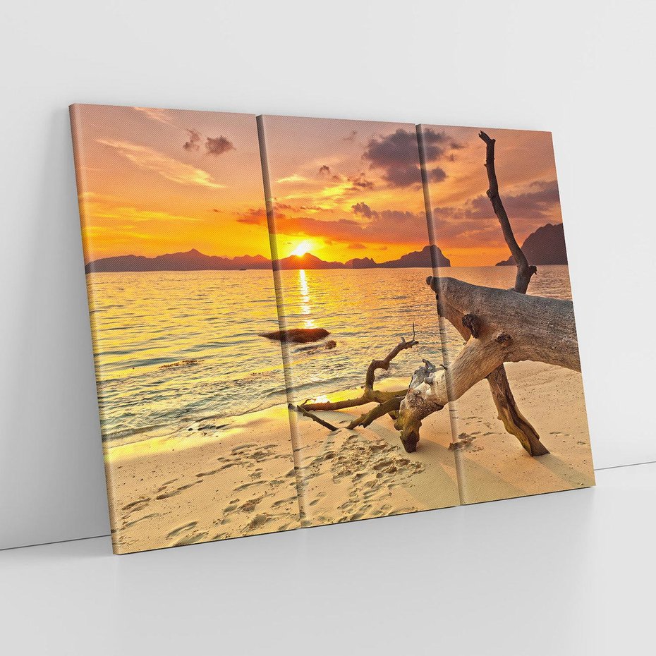 Obraz na płótnie 120x80 - Magia zachodu słońca nad morzem - plaża, morze