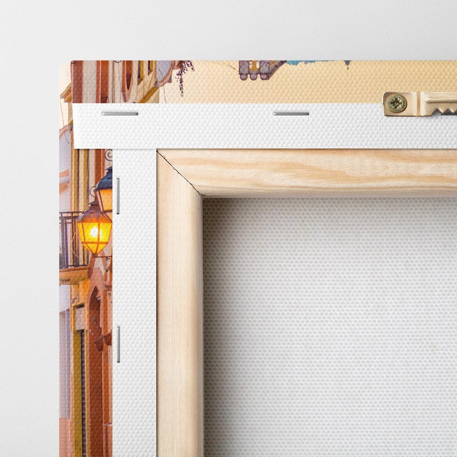 Obraz na płótnie 100x70 - W stronę marzycielskich horyzontów - włoska uliczka, wieczór