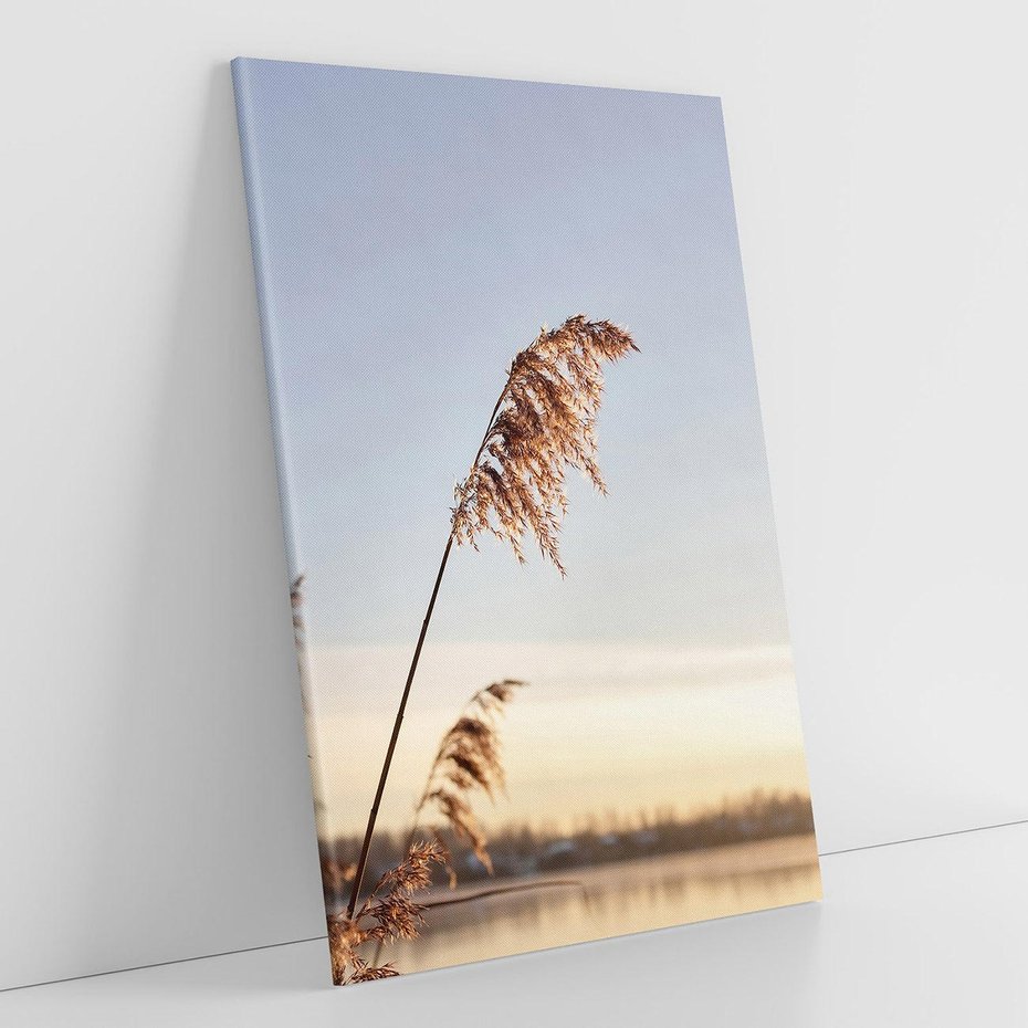 Obraz na płótnie 50x70 - Naturalna Delikatność - trawy, boho