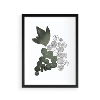 Plakat w ramie 30x40 - Grono Abstrakcji - minimalistyczny plakat, winogrona - rama czarna
