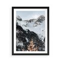 Plakat w ramie 50x70 - Górski Raj - góry, śnieg - rama czarna