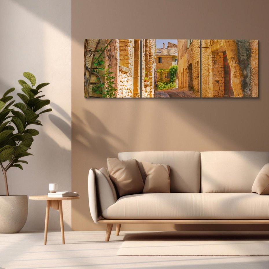 Obraz na płótnie 90x30 - Malownicza uliczka w perspektywie - uliczka, perspektywa