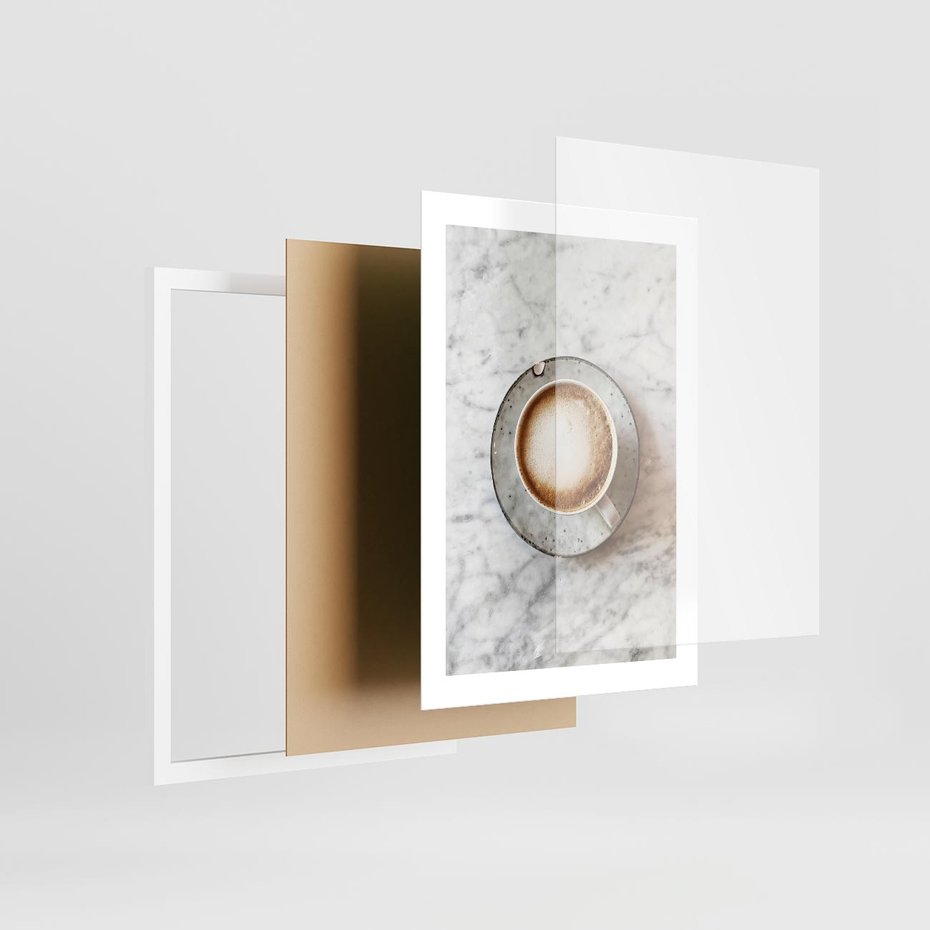 Plakat w ramie 30x40 - Kawa w Perfekcji - kawa w filiżance, cappuccino - rama biała