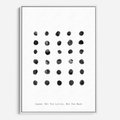 Obraz w ramie 50x70 - Boho Sztuka Wolości - minimalistyczny plakat, czarne kropki na białymtle - rama biała