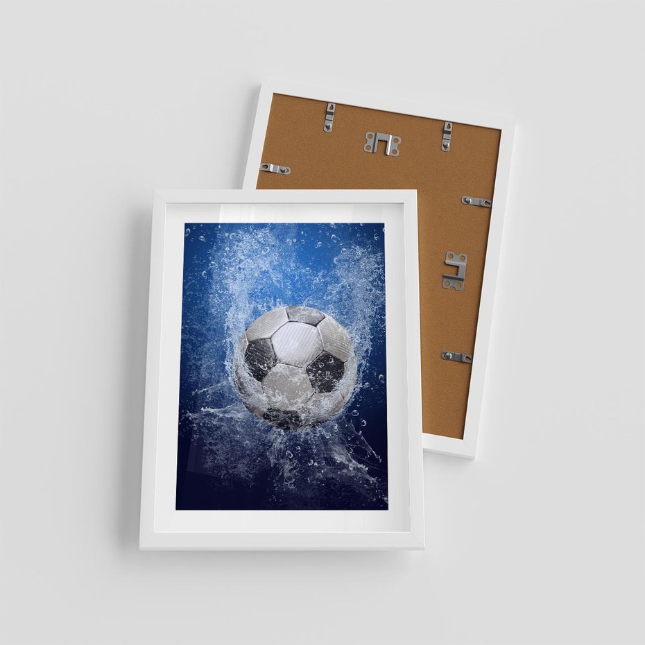 Plakat w ramie 30x40 - Młodzieżowy Zapał - piłka, młodzieżowy - rama biała