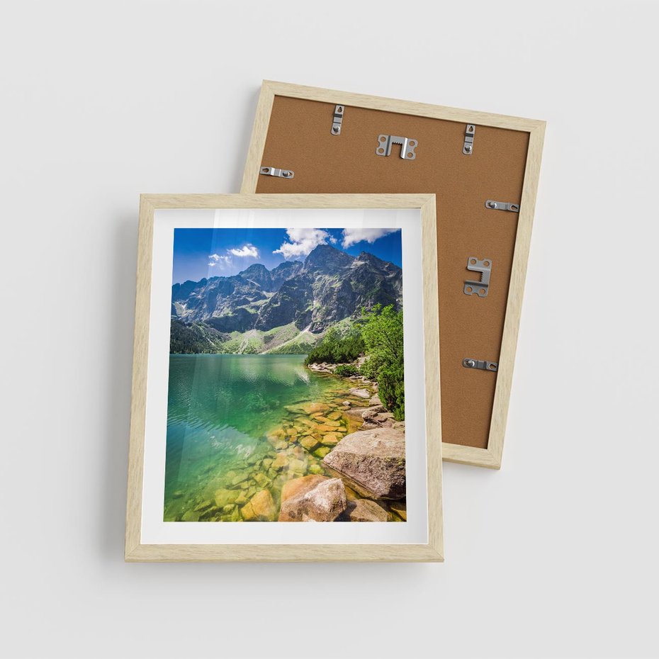 Plakat w ramie 40x50 - Mistyczne Połączenie - jezioro, góry - rama drewno