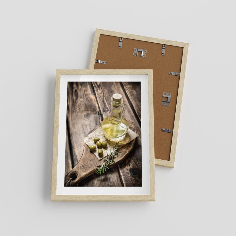 Plakat w ramie 30x40 - Oliwki w restauracji - oliwa, oliwki - rama drewno