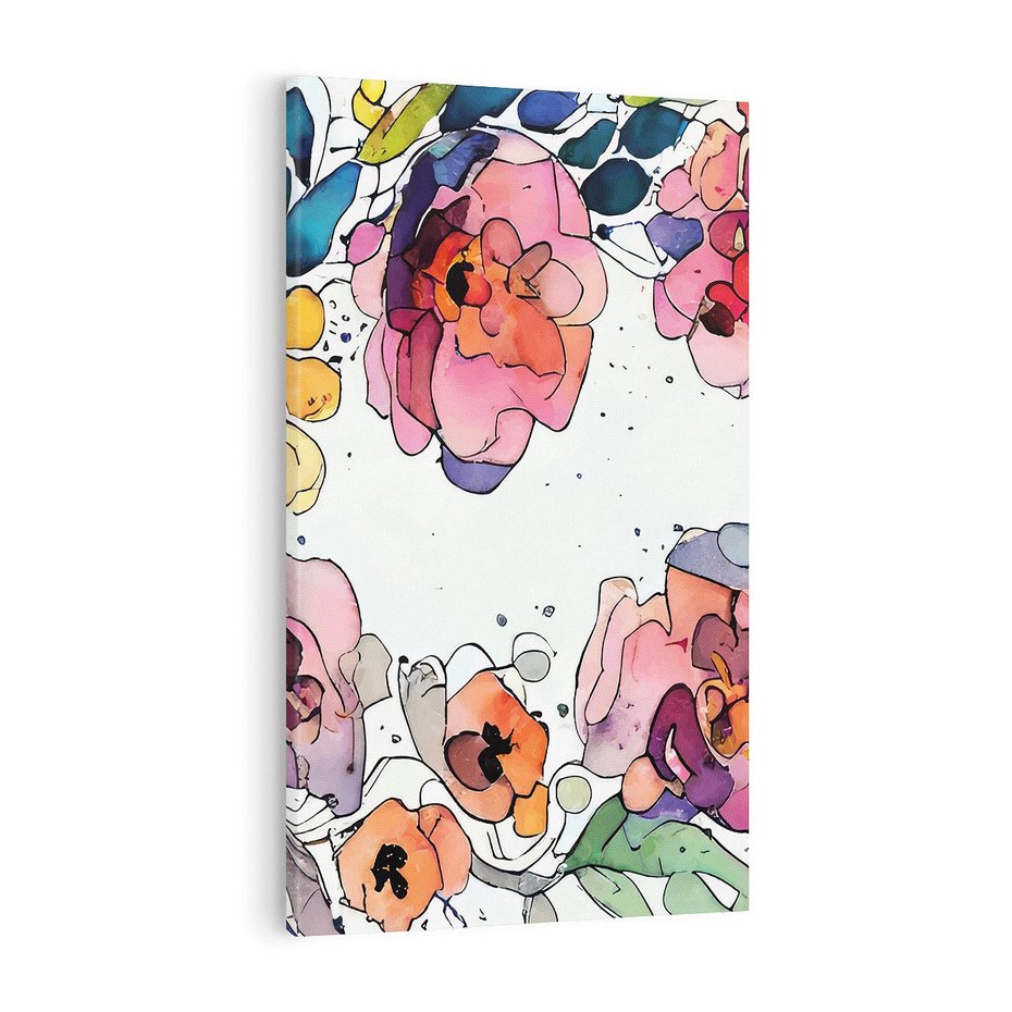 Obraz na płótnie 50x70 - Rozkwitające marzenia - akwarelowe kwiaty, kolory