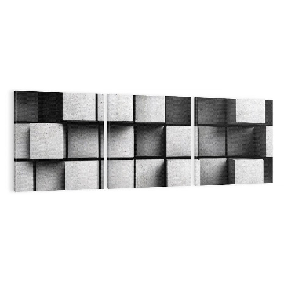 Obraz na płótnie 120x40 - Abstrakcyjne 3D kwadraty - 3D, abstrakcja