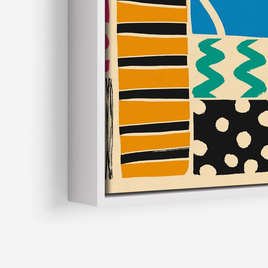 Obraz w ramie 80x80 - Etno Boho - etno ornamenty, boho klimat - rama biała