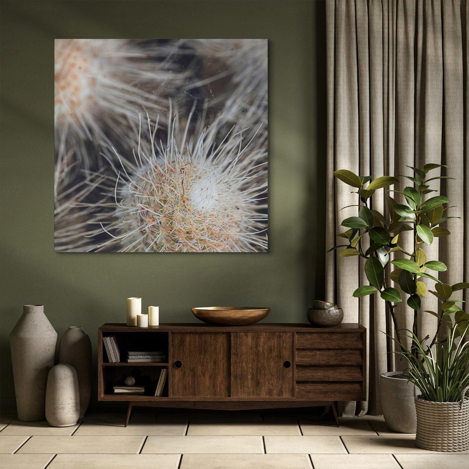 Obraz na płótnie 50x50 - Ulotna Piękność Natury - makro, dmuchawce