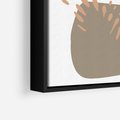 Obraz w ramie 70x100 - Taniec Plam - abstrakcyjna kompozycja z kropek kresek i kółek, odcienie brązu i beżu - rama czarna
