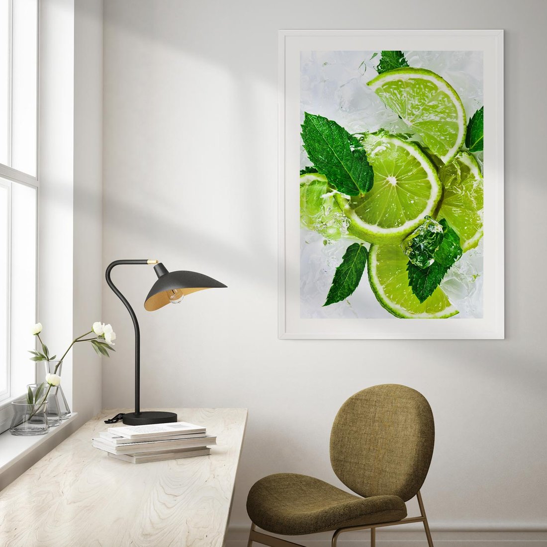 Plakat bez ramy 50x70 - Ożywczy duet limonek i cytryn - limonki, cytryny