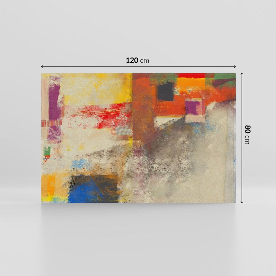 Obraz na płótnie 120x80 - Abstrakcja olejna - kształty i kolory - abstrakcja, olejna