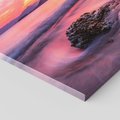 Obraz na płótnie 80x80 - Zaklęty Zachód - magiczny zachód słońca, fioletowe
