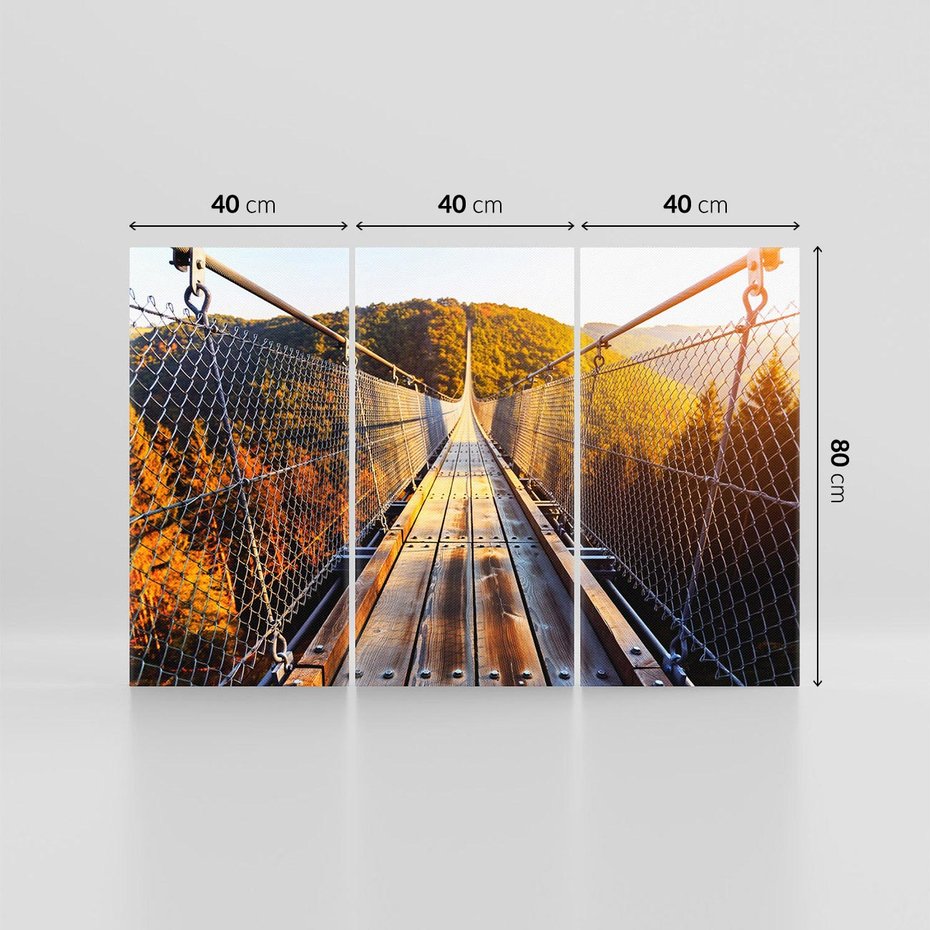 Obraz na płótnie 120x80 - Drewniany most w górach - most, drewniany