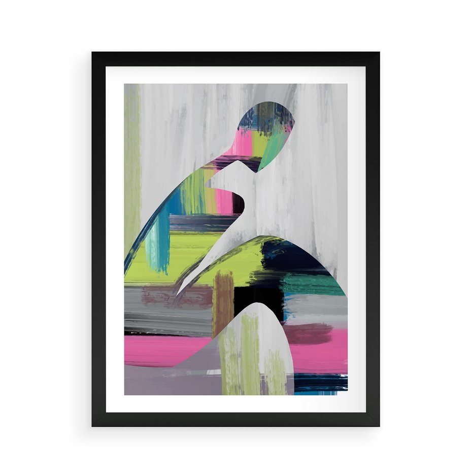 Plakat w ramie 50x70 - Impulsy Marzeń - abstrakcyjna sztuka, nowoczesny obraz - rama czarna