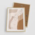 Plakat w ramie 50x70 - Sztuka Nagiej Formy - szkic nagiej kobiety, kolory beżowe - rama drewno