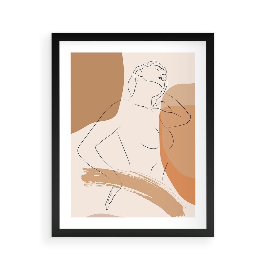 Plakat w ramie 40x50 - Sztuka Prostoty - kobieta, szkic - rama czarna