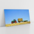 Obraz na płótnie 120x60 - Ruralne żniwa - traktor, przyczepa
