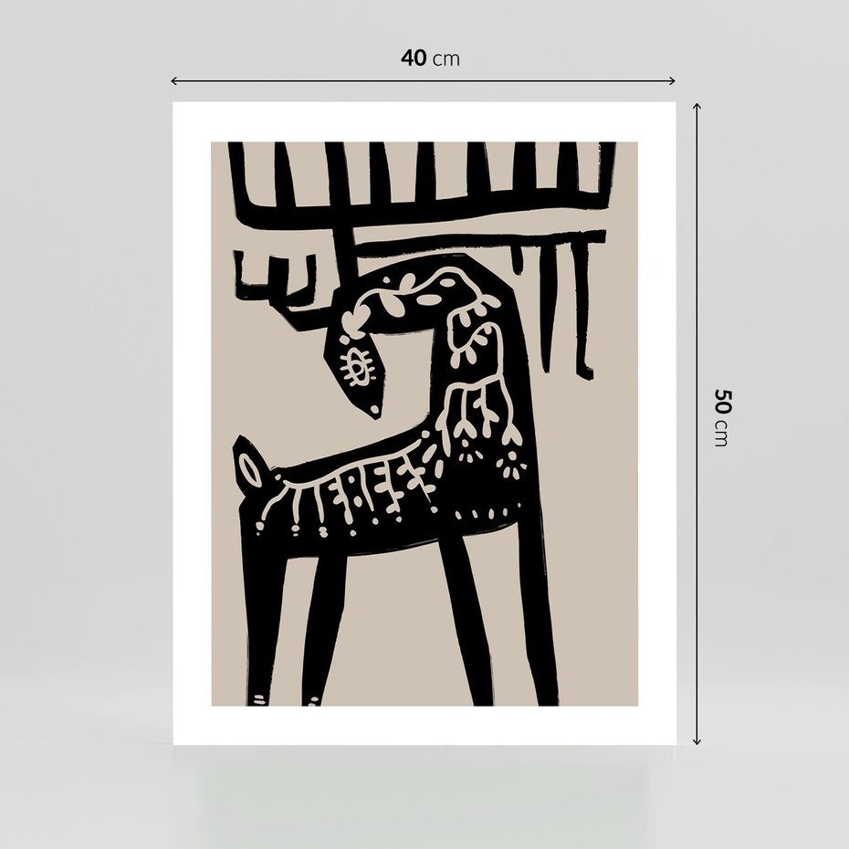Plakat bez ramy 40x50 - Konturem Zdefiniowany - skandynawska sztuka, jeleń