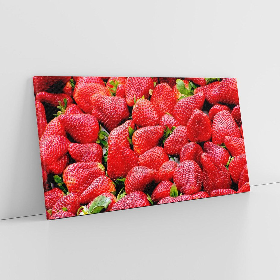 Obraz na płótnie 140x70 - Truskawki Czerwone Kropki Uczuć - truskawki, owoce