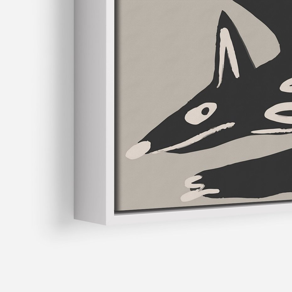 Obraz w ramie 50x70 - Ekspresja Skandynawskiego Światła - skandynawska sztuka, lis - rama biała