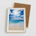 Plakat w ramie 50x70 - Wakacyjna plaża - plaża, wakacje - rama drewno