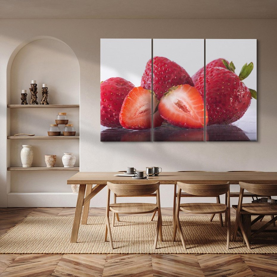 Obraz na płótnie 120x80 - Truskawki Słodki Raj - truskawki, owoce