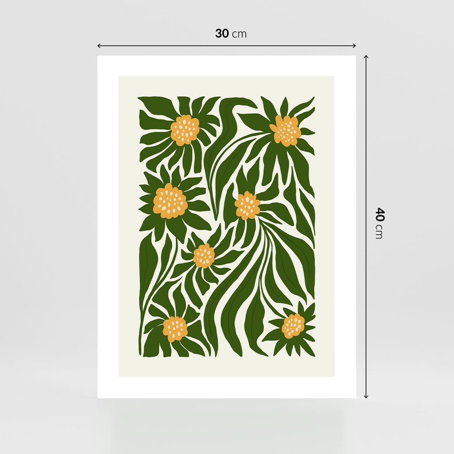 Plakat bez ramy 30x40 - Spojrzenie wgłąb roślinnego świata - abstrakcyjne kwiaty, kompozycja