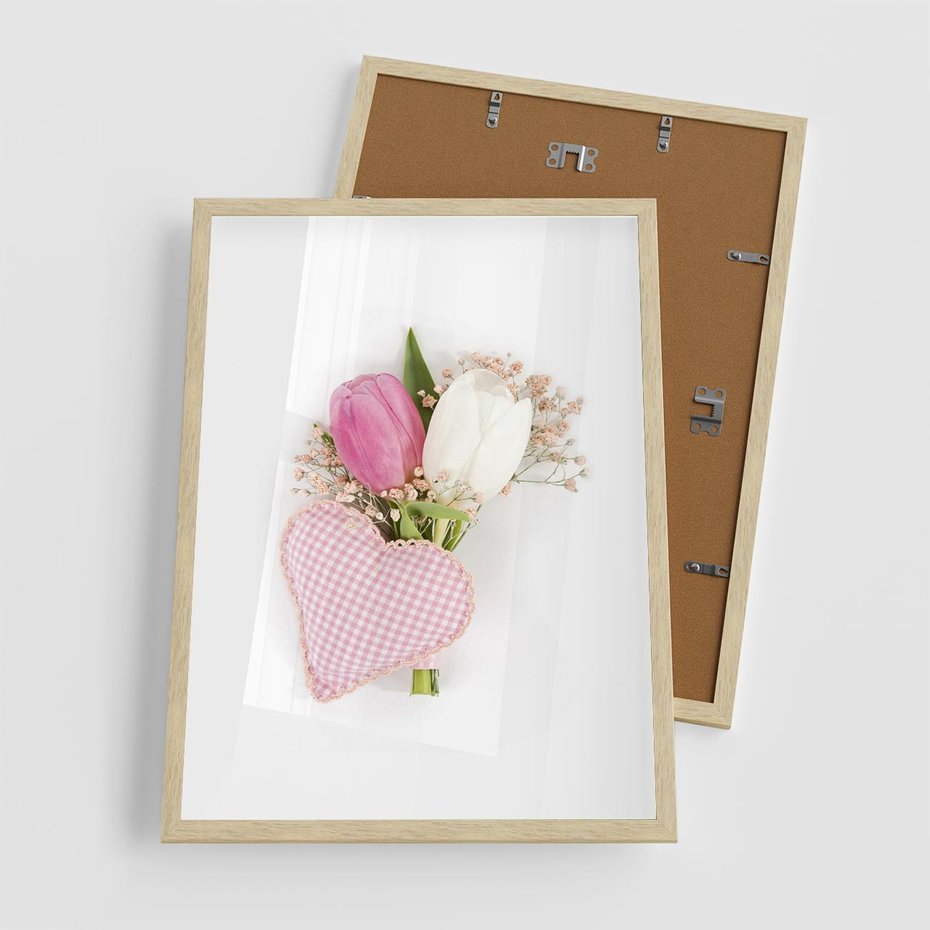 Plakat w ramie 50x70 - Kolorowa Harmonia - kwiaty, bukiet - rama drewno