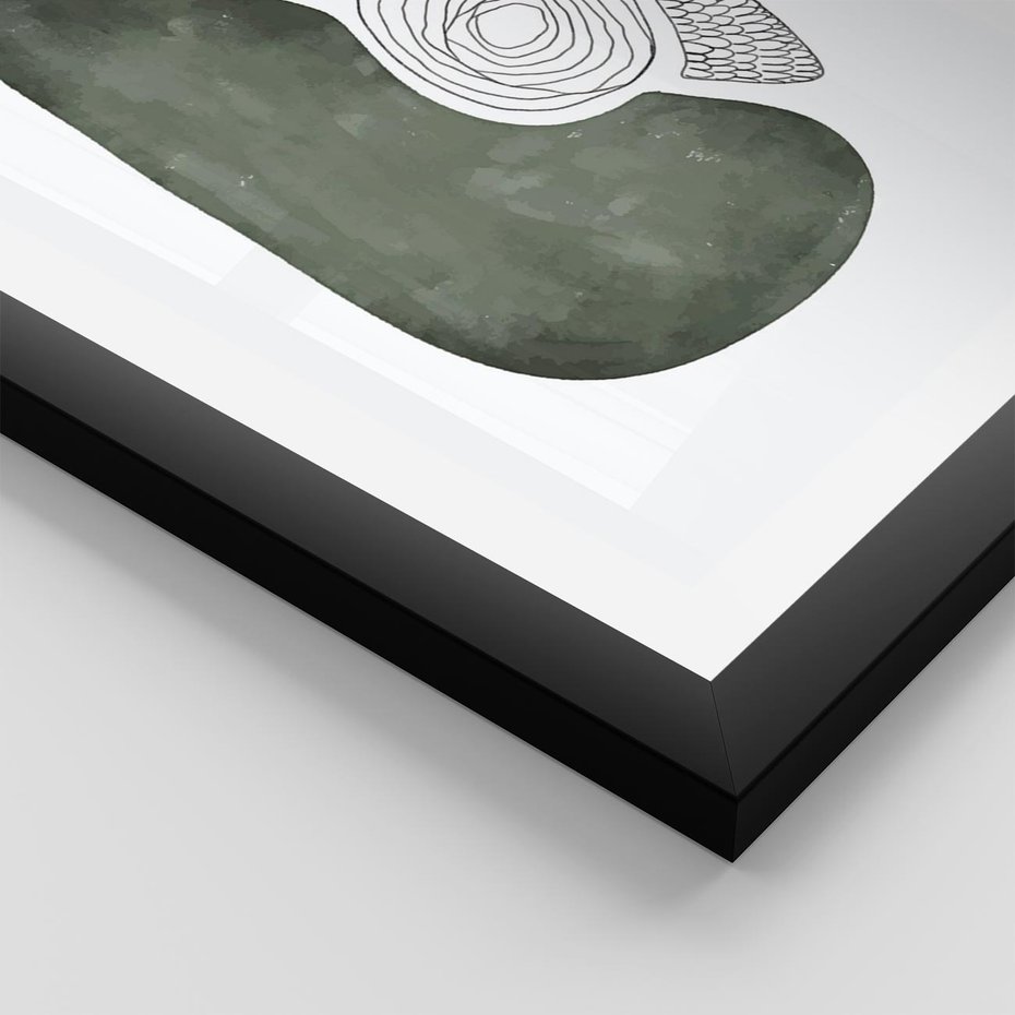 Plakat w ramie 50x70 - Owocowe Boho Inspiracje - minimalistyczny plakat, gruszka - rama czarna