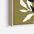 Obraz w ramie 80x80 - Wewnętrzne Odsłony - liście, gałązki - rama drewno