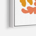 Obraz w ramie 70x100 - Rozbijające Refleksje - abstrakcyjne kolorowe kwiaty, minimlizm - rama biała