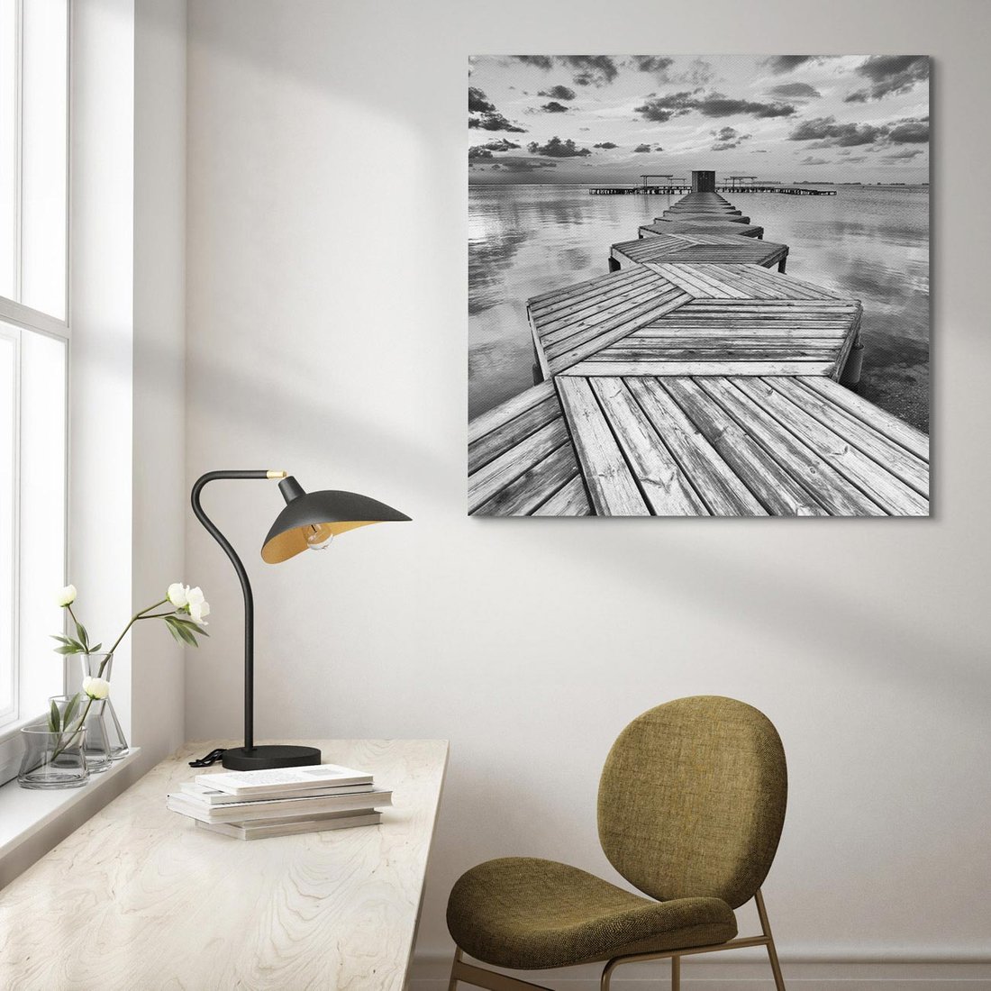 Obraz na płótnie 50x50 - Pomost nad Morzem - pomost, morze