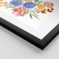 Plakat w ramie 40x50 - Kwiatowe Światło - akwarelowe kwiaty, bukiet - rama czarna