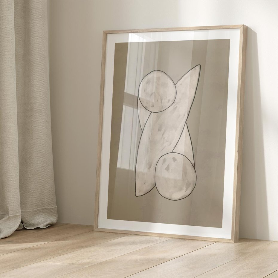 Plakat w ramie 30x40 - Zaklęte Anomalie - nowoczesna geometryczna sztuka, loftowe wnętrze - rama drewno