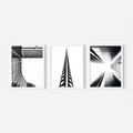Zestaw obrazy w ramie 50x70 galeria - Architektura, perspektywa, wieżowce - rama biała