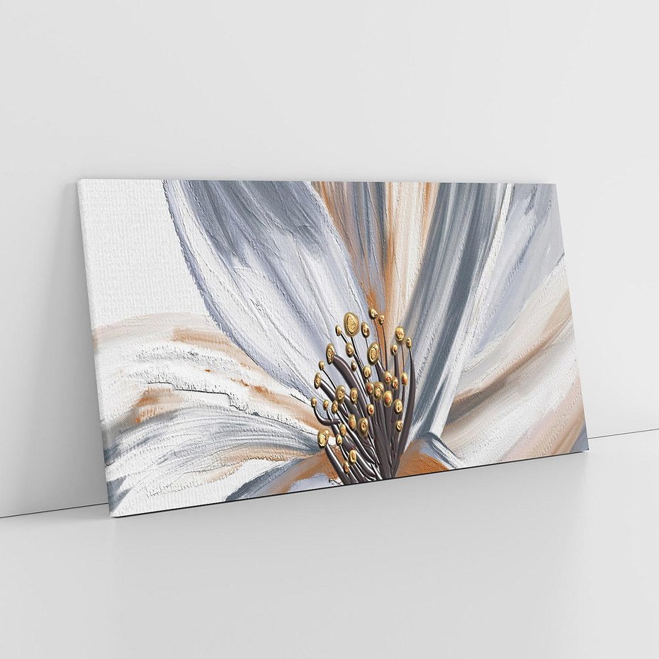 Obraz na płótnie 100x50 - Olejne kwiaty - wyraz emocji - kwiaty, malowane