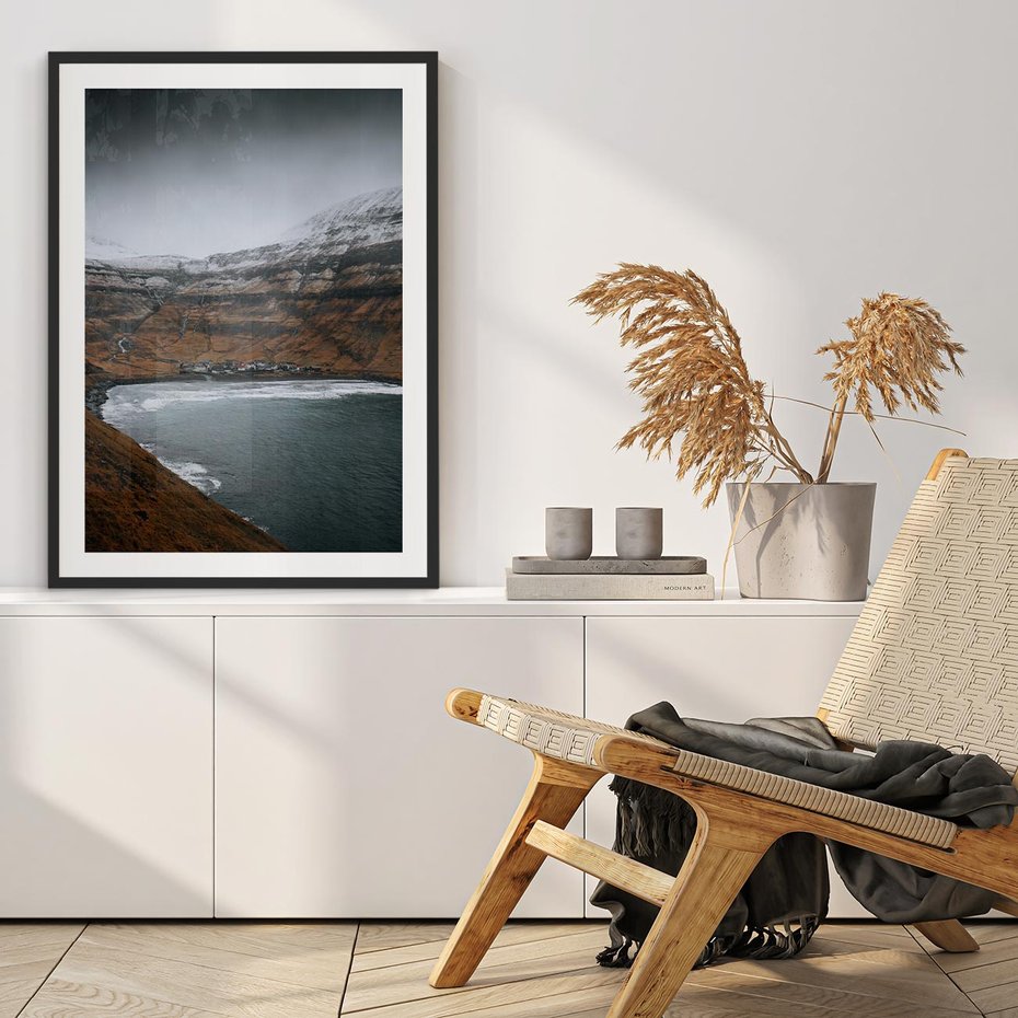 Plakat w ramie 50x70 - Spektakularna Przyroda - fiordy, Norwegia - rama czarna