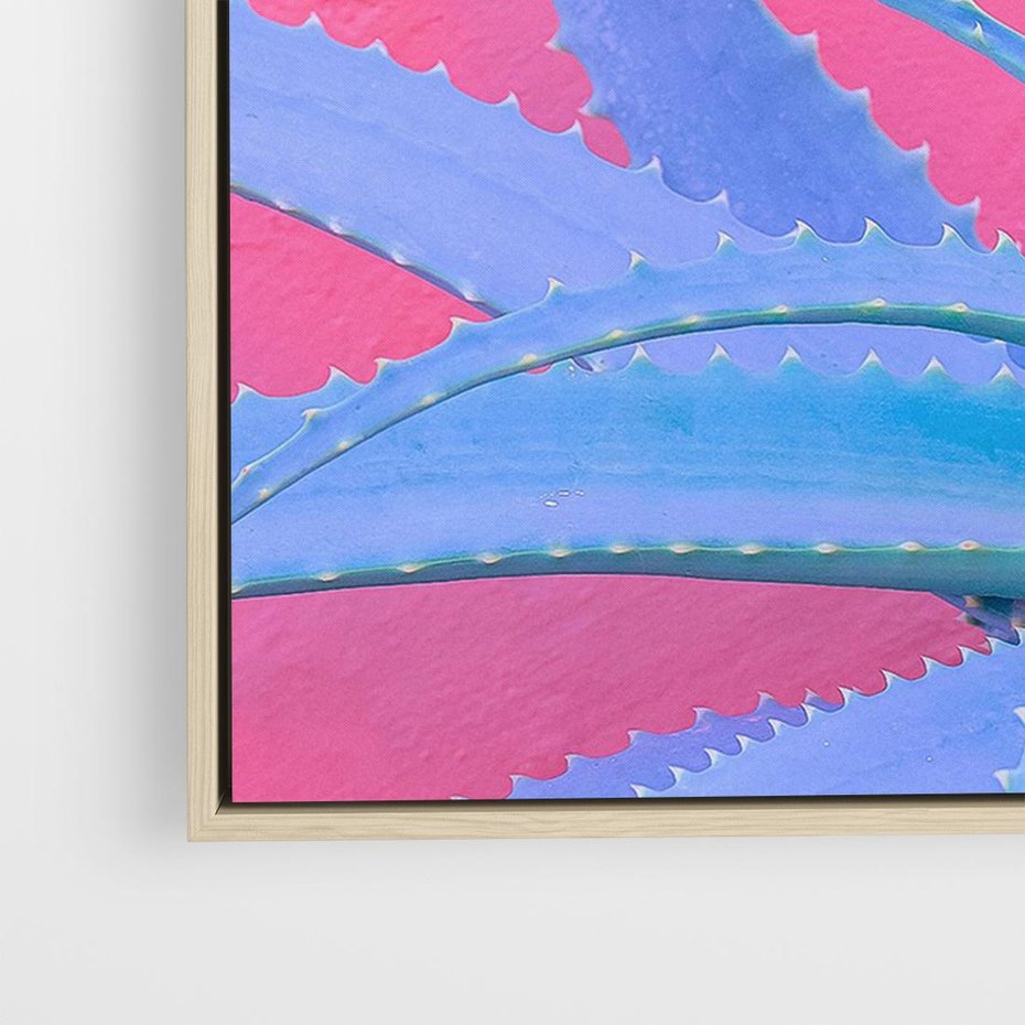 Obraz w ramie 120x80 - Piękno Pustyni - kaktusy, liście - rama drewno