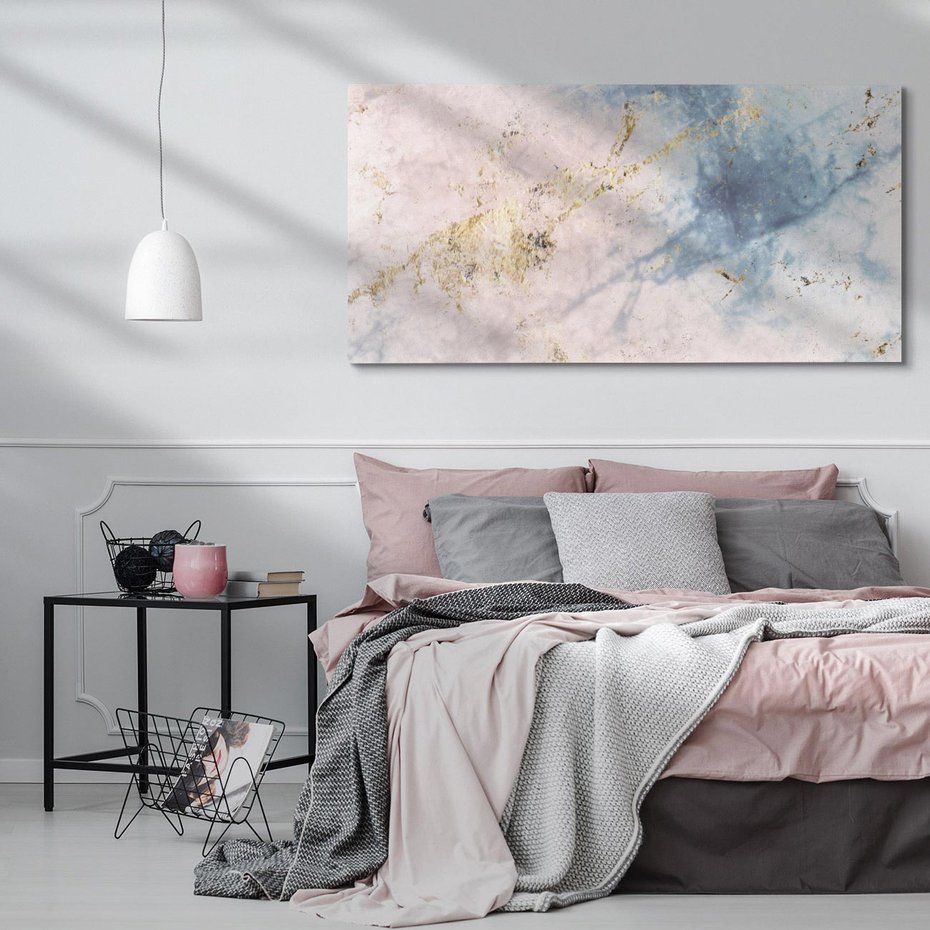 Obraz na płótnie 140x70 - Luksusowa Dekoracja - marmur, złoto