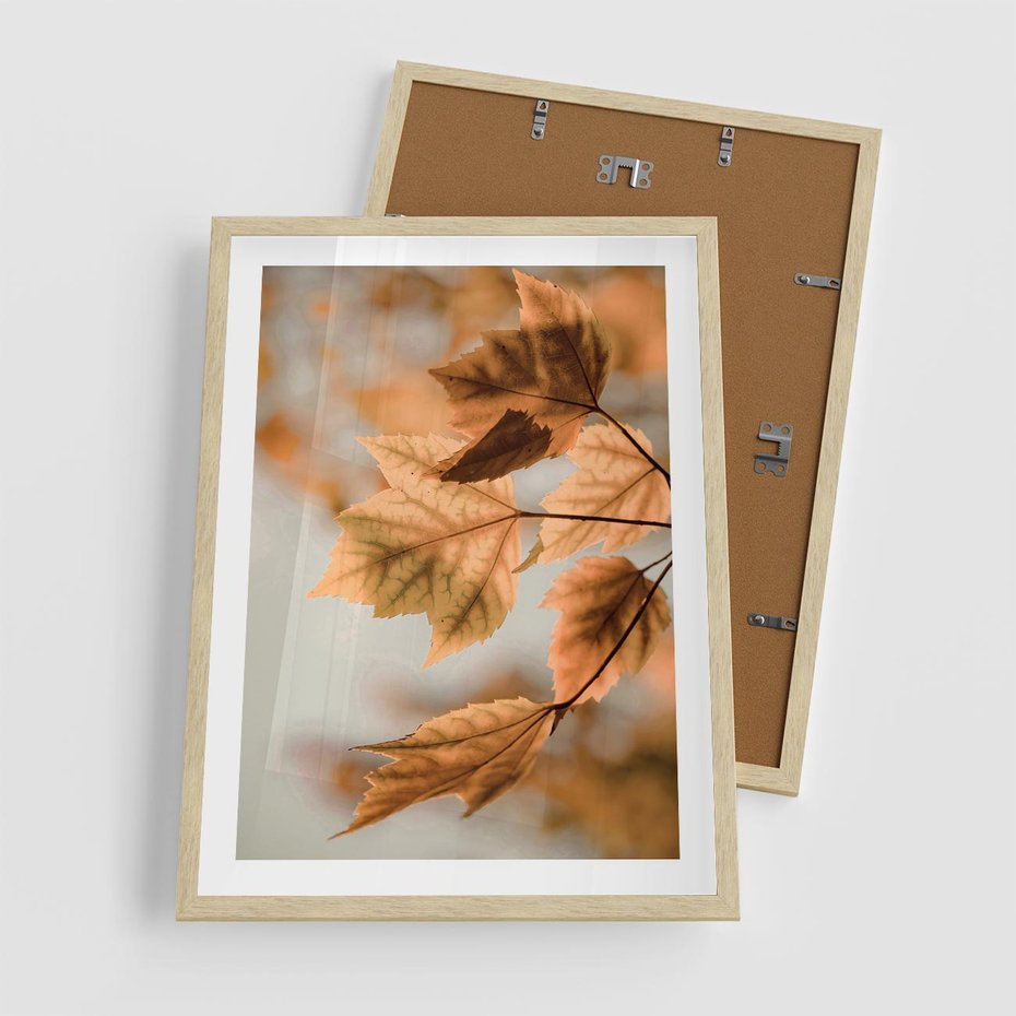 Plakat w ramie 50x70 - Magia Jesieni - liście, jesień - rama drewno