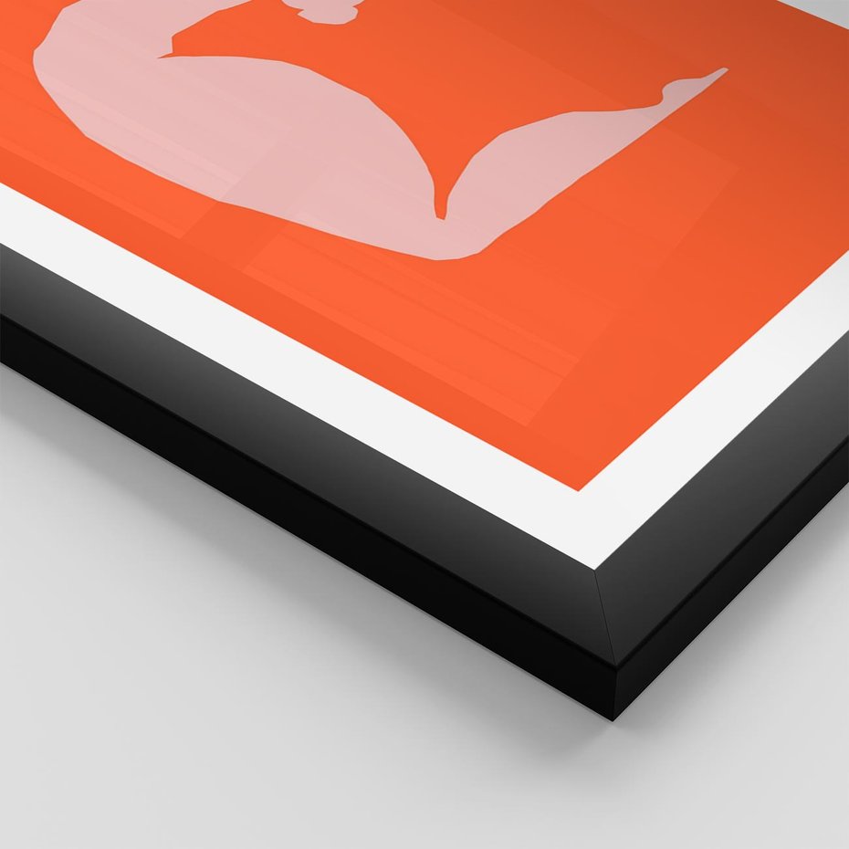 Plakat w ramie 50x70 - Antyczna Godzina - abstrakcja, kobieca sylwetka - rama czarna