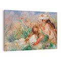Obraz na płótnie 70x50 - Girls in the Grass Arranging a Bouquet, Pierre-Auguste Renoir - Reprodukcja - reprodukcja, obraz na płótnie