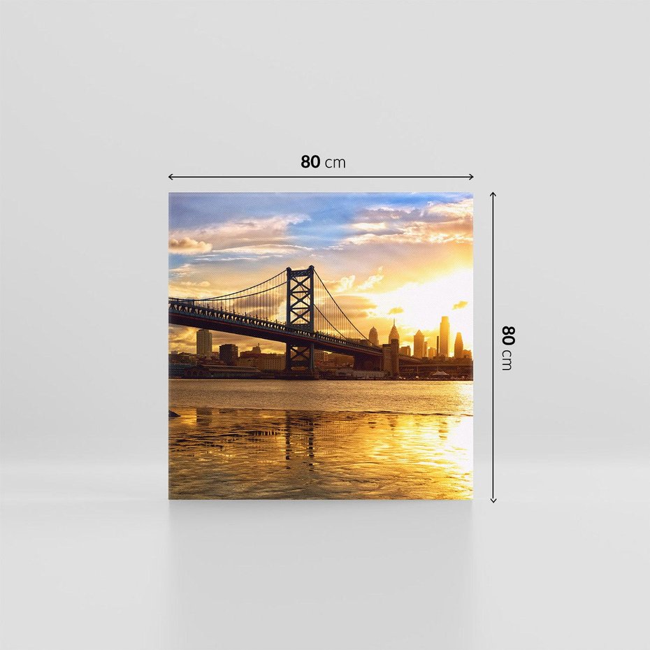 Obraz na płótnie 80x80 - Most Manhattan: Symbol Nowego Jorku - most, Nowy Jork