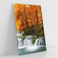 Obraz na płótnie 50x70 - Jesienny wodospad w lesie - jesień, wodospad