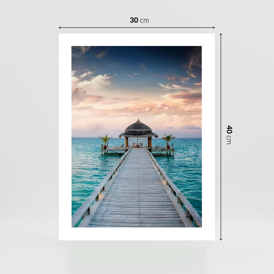 Plakat bez ramy 30x40 - Morski Pomost - morze, pomost